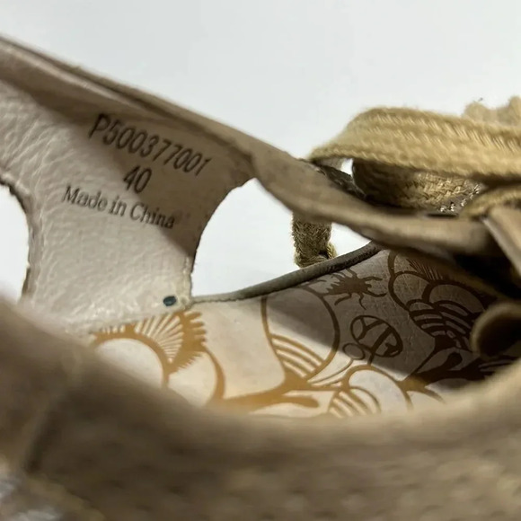 Fly London Ylva Wedges Sandals Open Toe Lace Up Suede Shoes Tan Brown Size 9 - Picture 6 of 10